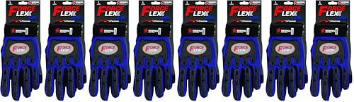 MCR Safety B100L ForceFlex Clarino Synthetic Leather Gloves with Adjustable Wrist Closure, Blue/Black, Large, 1-Pair