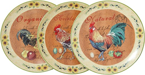 Biscottini piatti decorativi da parete 20x20x2 cm | Piatti da appendere decorativi ceramica | Piatto decorativo centrotavola set da 3