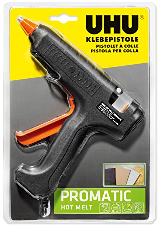 UHU Heißklebepistole Promatic Hot Melt, mit hoher Klebeleistung für Bastel- und Reparaturarbeiten, inkl. 3 Patronen