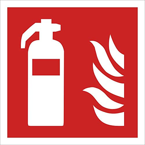 Schild Feuerlöscher Brandschutzzeichen nachleuchtend ASR A1.3 200 x 200 mm | 3 mm Alu-Verbund mit nachleuchtender Folie, langnachleuchtend nach ASR A1.3, wetterfest, Made in Germany
