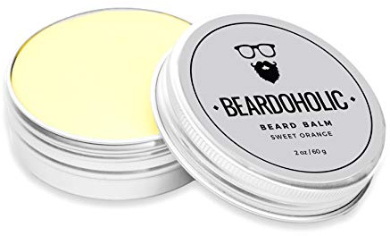 Beardoholic Beard Balm – 100% Natural With Strong Hold That Lasts All Day - Shapes and Styles Beard With Ease – Eliminate Beard Itch and Dandruff – Light Orange Scent, 2 oz or 60 g Size of Container