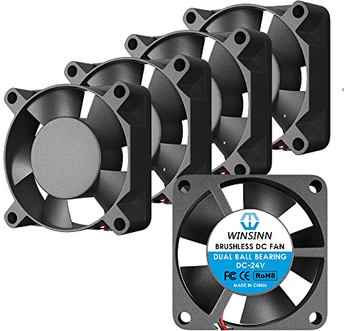 WINSINN 30mm 24V Lüfter - Dual-Kugellager, 10000 RPM, 3010 Kühllüfter für Server-Racks, 30cm Kabel mit XH2.54-2PIN, bürstenlos 30x10mm (5 Stück)
