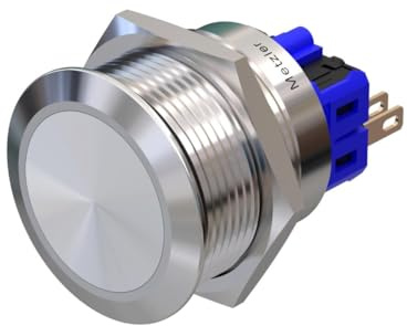 Metzler - Druckschalter 25mm - IP67 IK10 - Edelstahl - Flach - Lötkontakte