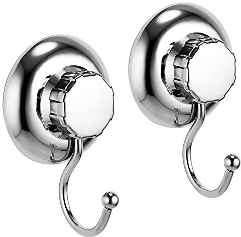 MaxHold Saugschraube 2 pack Einzelne Haken - Befestigen ohne Bohren - 2 Stück Kleiderhaken – Edelstahl rostfrei – Küchen & Badezimmer Aufbewahrung-2er Set