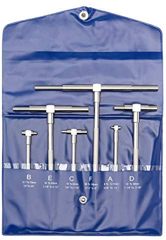 Beslands Jeu de Jauges Télescopiques Micrometre Interieur Jauge Interne- 6 pièces Jauge Télescopique de Diamètre Intérieur Réglable, 8-150mm