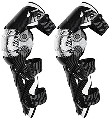 VOMI Ginocchio Enduro Adulti, Protezione del Giunto Moto, Ginocchiere Cross Ajustable Flessibili Protettori per Ginocchia Parastinchi per MTB Enduro ATV Motocross Mountain Bike, 3 Colori,Bianca