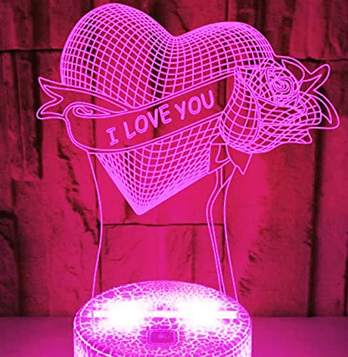 Jinson well 3D liebe herz Nachtlicht led Lampe optische Nacht licht Illusion 7 Farbwechsel Schreibtisch Dekoration Lampen USB Spielzeug