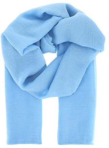 Damenschal mit Pailletten, 100 % Viskose – großer Schal, lang und rechteckig, 180 cm x 90 cm – Schal, originell, schick, bunt und Pailletten, modern und modisch – Stola für Hochzeit, himmelblau, 180cm