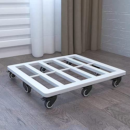 WLICWEI Großer Topfpflanzen-Caddy, robuster Eisen-Garten-Blumentopf-Pflanzer-Mover, Pflanzwagen-Trolley-Untertasse, bewegliches Tablett, Maschinenbasis, robuster Eisen-Topf-Untersetzer auf Rädern