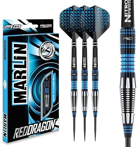 Red Dragon Marlin: 24 Gram Professional Tungsten Darts Set with Flights and Stems
