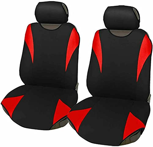 Susy Shop Sitzbezüge für Vordersitze, Polyester, universal, passend für alle Autos mit Standardsitzen, Modell R2 (rot)