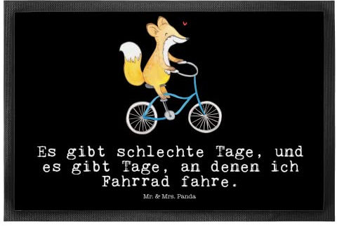 Mr. & Mrs. Panda 50 x 75 cm Fußmatte Fahrrad Fahren - Geschenk, Radsport, Fußmatte waschbar, Schenken, Türvorleger, Trekking, Danke, Gewinn,