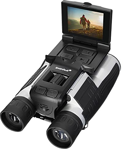 Levenhuk Atom Digital DB20 LCD Fernglas mit LCD-Bildschirm, für Erwachsene | 1-8x Digitalzoom, 12x Optische Vergrößerung, Foto- und Videoaufnahme für Naturbeobachtung, Jagd, Reisen und Outdoor