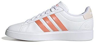 adidas Grand Court 2.0, Sneaker Donna, Ftwr White Coral Fusion Wonder Quartz, 38 2/3 EU