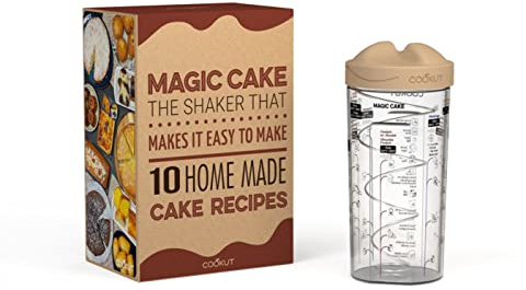 COOKUT - MAGIC CAKE - Le shaker pour préparer facilement 10 gâteaux faits maison - Sans recette, sans robot, sans balance, sans fouet, un seul shaker