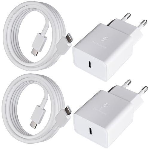 2er-Pack USB C Schnellladegerät Ladekabel für Samsung Galaxy A54 A53 A34 A33 A20e A14 A13 M54 M53 M34 M33 M14 M13 S8 S9 S10 S20 S21 FE Ultra Plus, Handy ladegerät USB C Fast Charging Netzteile