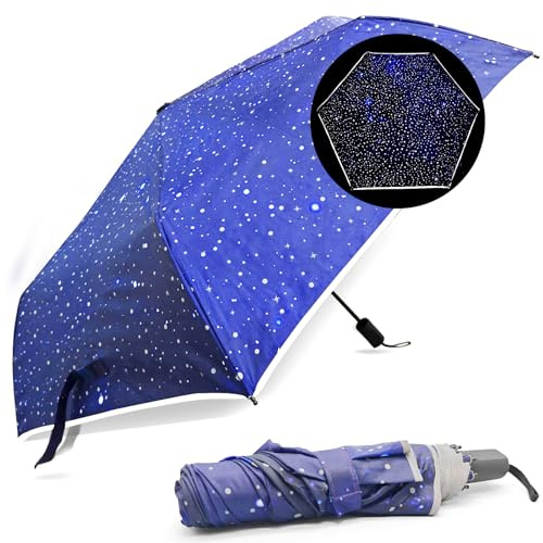RoserRose Paraguas para niños reflectante, sombrillas de bastón impermeables, ultraligeras, paraguas para niños con reflectores de seguridad, ventilado y resistente al viento, paraguas para niños