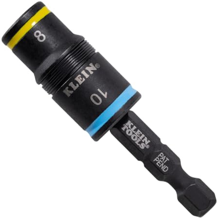 Klein Tools 32931M 2-in-1 Impact Socket Features Flip Socket, 2 Metric Hex Sizes, 8mm and 10mm, Impact Rated