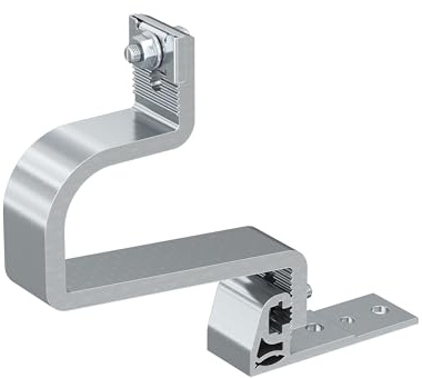 Fischer RH 40-52 V AL 10x Ganci in Alluminio per Tetti di Tegole, 2 Regolazioni, Innesto Verticale, per Profili Pannelli Solari Fotovoltaici, 571741