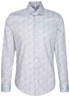 Silkesdekal herr business skjorta – slim fit – mjuk – Kent krage – långärmad – 100% bomull, blå, 43