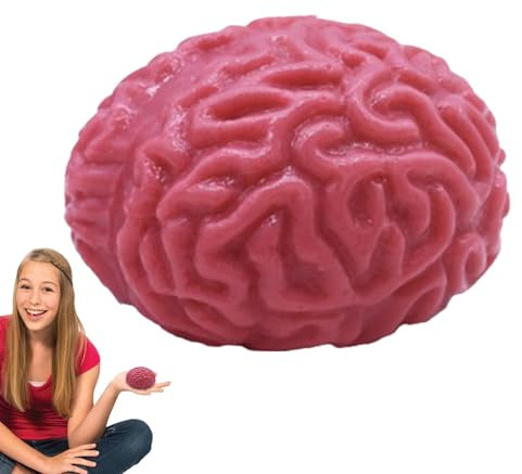 Gehirn-Quetschbälle – Latex-Material, Halloween-Stressbälle, Baumwollpolsterung, Stressabbau-Bälle | Realistische weiche Gel-Kugeln für Halloween-Parte-Zubehör, fördert gesundes Denken, Stressabbau