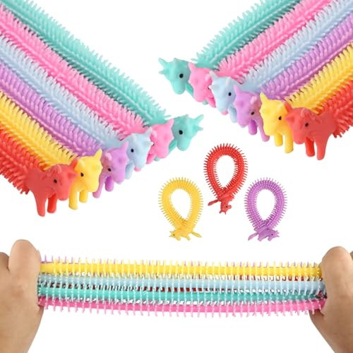 GHVACZS 15 Stück Stretchy Einhorn, Einhorn Stretchy String Spielzeug, Bunte Stretchy Toy, Stretch Spielzeug für Kinder und Erwachsene Autismus und ADHD Behandlung