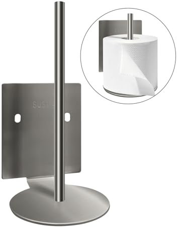 Toilettenpapierhalter Edelstahl ohne Bohren Wandmontage, Selbstklebend, Modernes Design, Platzsparend, Robustes Material für Badezimmer und Gäste WC
