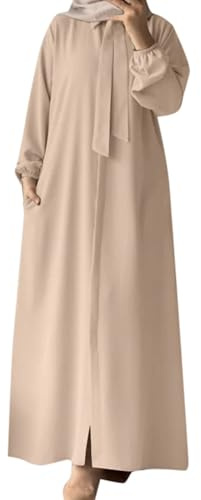 Gebetskleidung für Frauen, Muslimische Kleider Abaya Damen Elegantes Damen-Muslime-Abaya-Kleid mit Langen Ärmeln und Rüschen - Perfekt für Gebete, Festlichkeiten und Alltag - Komfortabel