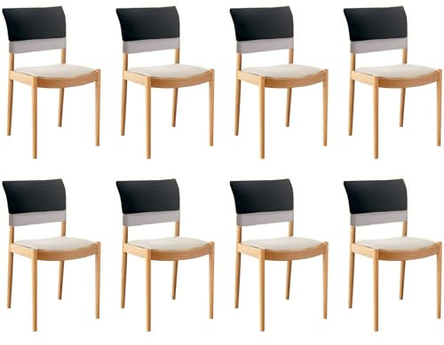 ALLY-MAGIC Y30-FCYBT Y30-FCYBT - Coprischienale per sedie da pranzo, in poliestere elastico, antipolvere, lavabile, rimovibile, per ufficio, casa, sala da pranzo, 8 pezzi