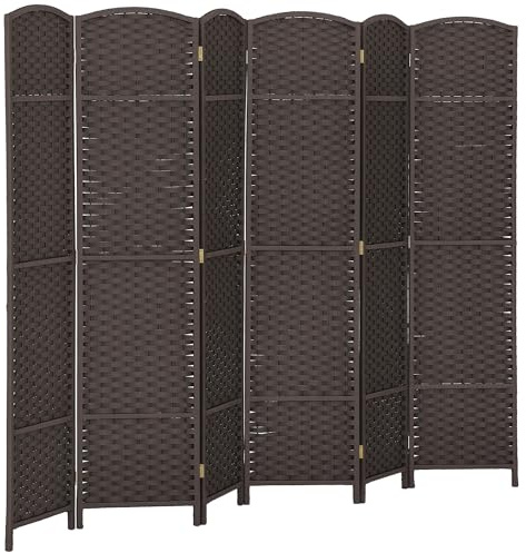 HOMCOM Paravent 6-teilig Raumteiler Faltbar Sichtschutz 240x170 cm Braun
