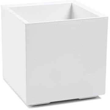 LAMELA Bac à Plantes sur roulettes 40 cm, 36 L - Pot de Fleurs en Plastique Effet béton - Cache-Pot avec Drainage - Intérieur & extérieur - Résistant aux intempéries et Facile d’Entretien, Crème | Robuste, résistant aux intempéries, insert amovible, drainage intégré, racines saines, contenance 36 L