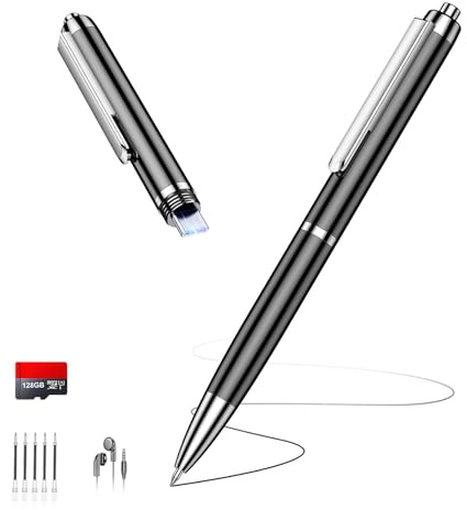 128GB Digital Voice Recorder with USB Type-C, 7200Hrs Recording Storage Recording Device, VOR-Voice Activated Recorder with AI Noise Reduction, MP3 Player, for Lectures Meetings Classes