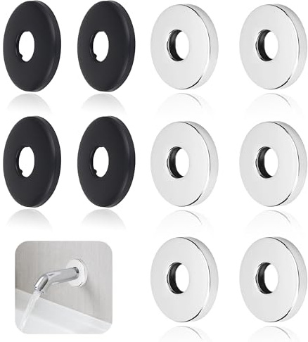 PYSEOSISE Rosace de Finition en Inox, 10 Pièces Rosaces de Cache-Tuyau, Rosace Ø 25 mm pour Robinetterie Cache-Tuyau Décoratif pour Douche Lavabo et Tuyaux