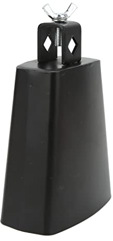 RASTKY Einzigartiges Metall-Kuhglocken-Set mit Stick, Knackigem Klang, Kuhglocke für Schlagzeug, Schwarzes Metall, Ahorn (5 Zoll)