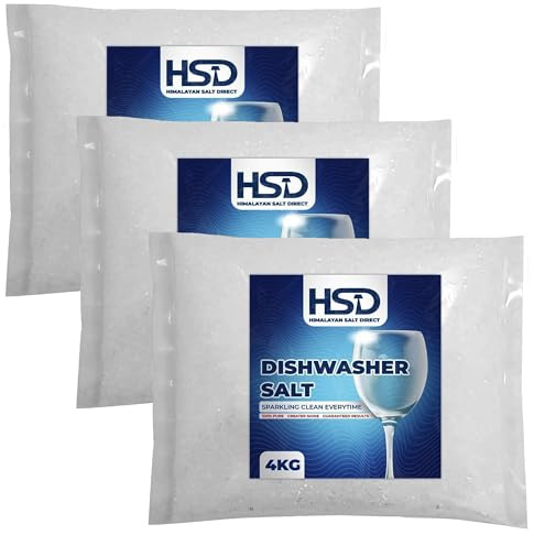 Dishwasher Salt Box 4kg – Prevents Limescale Build Up Effective Against Hard Water Compatible with All Dishwashers Water Softener Salt for Sparkling Dishes - (Pack of 3)