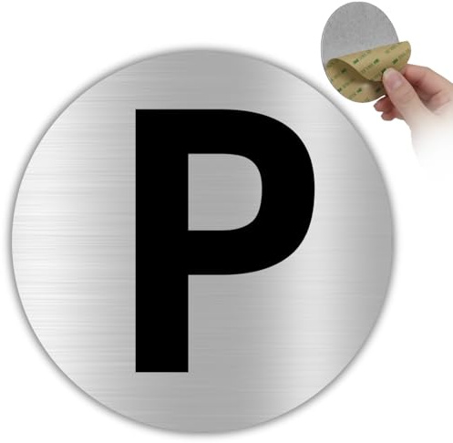 LEIASA | Cartello Parcheggio Riservato - Ø 10 cm - Alluminio - Posto Auto | Targa Parcheggio Privato, Segnale Divieto di Sosta, Adesivo Area Veicoli, Insegna Parcheggio Numerato, Avviso Rimozione