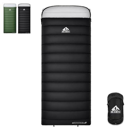 BUERTS down sleeping bags for adults, Premium Down Fill Cold Weather Sleeping Bag, Perfect for Camping, Hiking and Traveling, Includes Compression Sack.