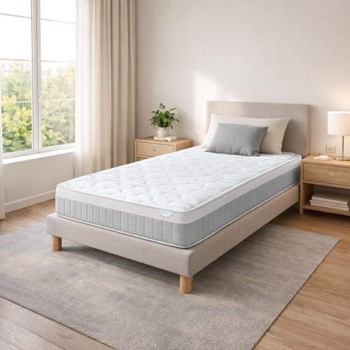 Relax Colchon 90 x 190 | Colchon Viscoelastico 90 x 190 | Firmeza Alta | Núcleo Espuma HR Firme con Capas de Visco Gel | Altura 25cm | Transpirable | Fabricado en España | Vetra Advance 90x190