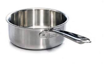 Pentole Agnelli ALIX107ALIN16 Casseruola Bassa con Manico in acciaio, Trilaminato Alluminio-Acciaio per induzione, 16 cm