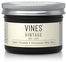 Vines Vintage Men's Hair Matt Pomade | Natural Texturiser with Kaolin & Bentonite Clay. 125ml
