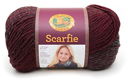 Lion Brand Yarn 826-208 Scarfie Yarn, Oxford/Claret