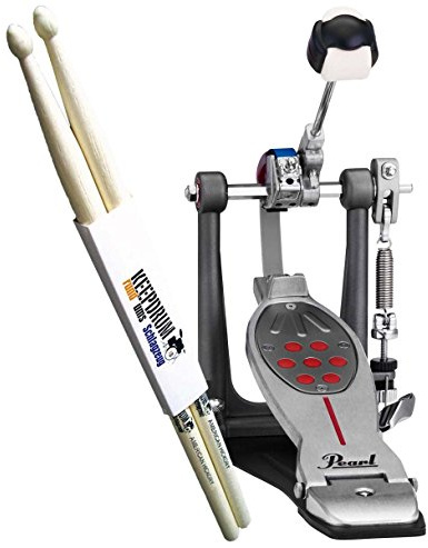 Pearl P-2050B Eliminator Redline Einzelpedal Belt Drive + keepdrum Drumsticks 1 Paar