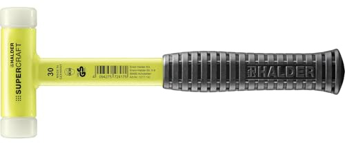 SUPERCRAFT-Schonhammer, mit bruchsicherem Stahlrohrstiel, gelb-fluoreszierend beschichtet und ergonomisch geformtem, rutschsicherem Griff | D=30 mm | 3377.130