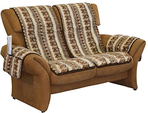 Erwin Müller Sessel- und Sofaschoner-Set 4-teilig Schurwolle Natur/braun