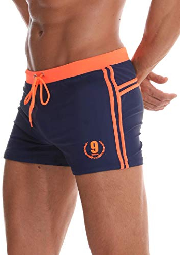 Arcweg Maillot de Bain Homme Boxer S-XL Doublure avec Cordon de Serrage Réglable Confortable Bleu Marine L(EU)