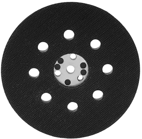 Klett Schleifteller Ø 125 mm, Schwarz, Mittelhart, 8-Loch, für Schleifpapier 125mm Klett, Zubehör für Exzenterschleifer 125mm & Tellerschleifer, passend für Schleifscheiben 125mm