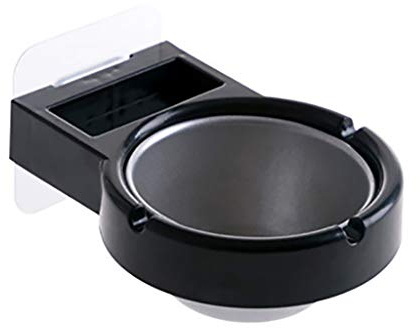 FBGood Wandaschenbecher – Wandaschenbecher für Badezimmer mit Saugnapf-WC, Zigarettendose zum Aufhängen für Bar in der Küche im Badezimmer (schwarz)