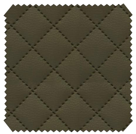 novely® SOLTAU Kunstleder - 3-lagig gesteppter Möbelstoff - Kaschierter Volumen-Polsterstoff mit Karo-Muster - Pflegeleichte Meterware 1lfm | Farbe: 07 Olive
