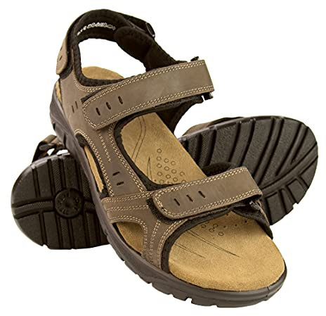 Zerimar sandaler utomhusskor Vandringsandaler | Lädersandaler Vandring | Sport utomhus sandaler | Sandaler Vandring Sommar | Färg: Brun Storlek 40