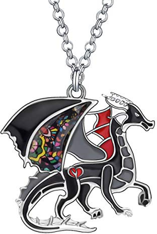 NEWEI Emaille Drachen Halskette Anhänger 20 Zoll Kette für Frauen Mädchen Drachen Schmuck Geschenke Charme
